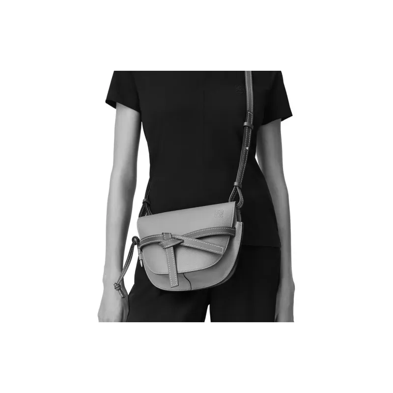 LOEWE Gate Cow Leather Shoulder Bag Women's White-5