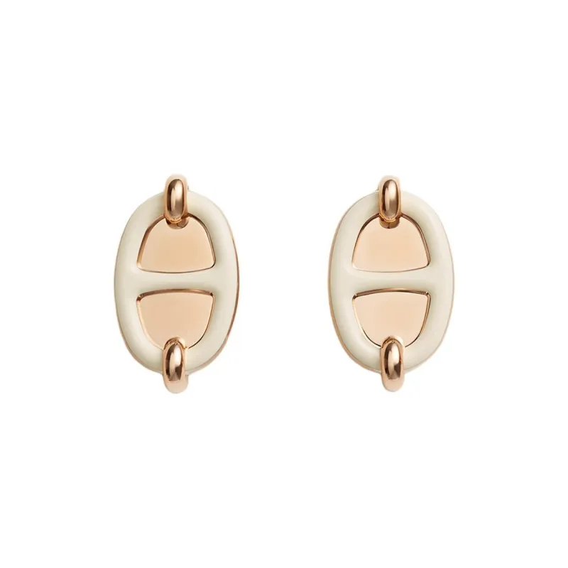 HERMES Metal Rose Gold-Plated Earrings Women's Rose Gold-0
