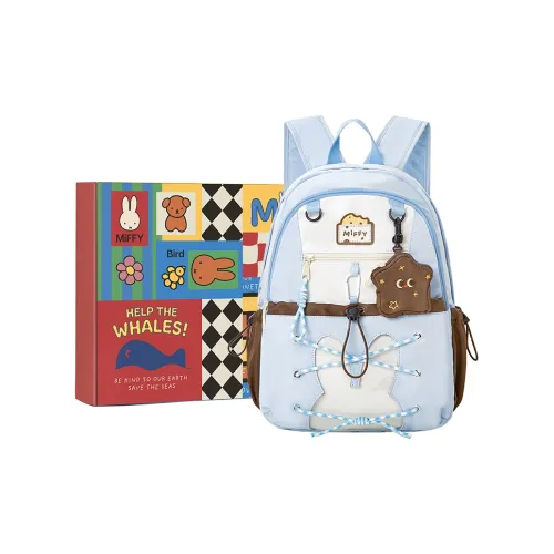 Miffy Fabric Backpack Large Size Women's Blue/Pink