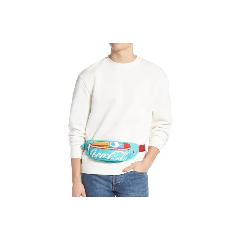 Champion Coca Champion Collaboration Polyester One Shoulder Crossbody Fanny Pack Unisex Mint Green-4