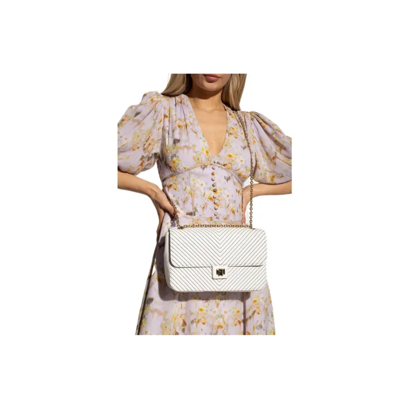 Furla Pop Star Nappa Leather Crossbody Bag, Shoulder Bag Regular Women's White-4
