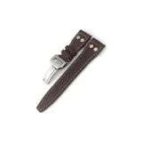 Brown Plain Weave White Thread, Studded, Folding Clasp