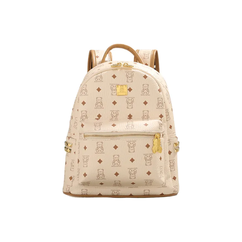 Cwatcun PU Backpack Regular Women's Brown/Pink/Ecru/Black-10