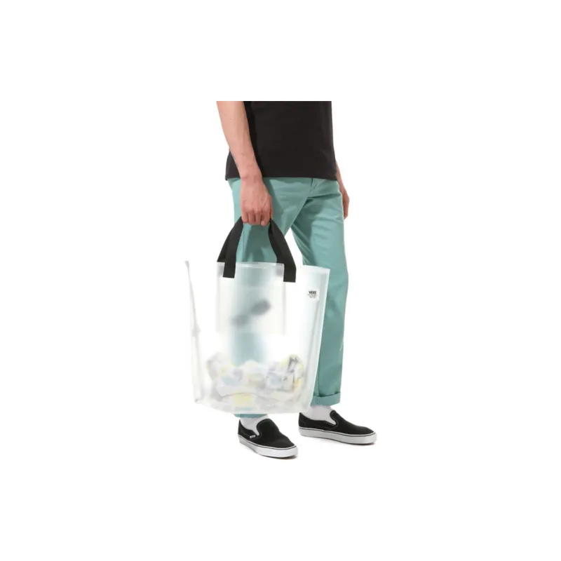 Vans Polyurethane Tote Bag Shopping Bag Handbag Regular Unisex White Transparent-6
