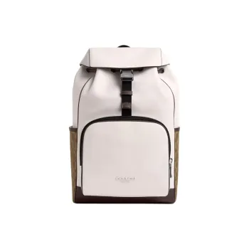 COACH Smooth Calf Leather Backpack Medium Size Men's Chalk