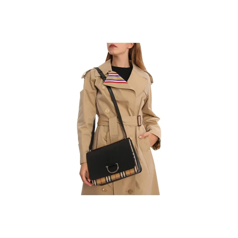 Burberry Leather Shoulder Bag Women's Black-3