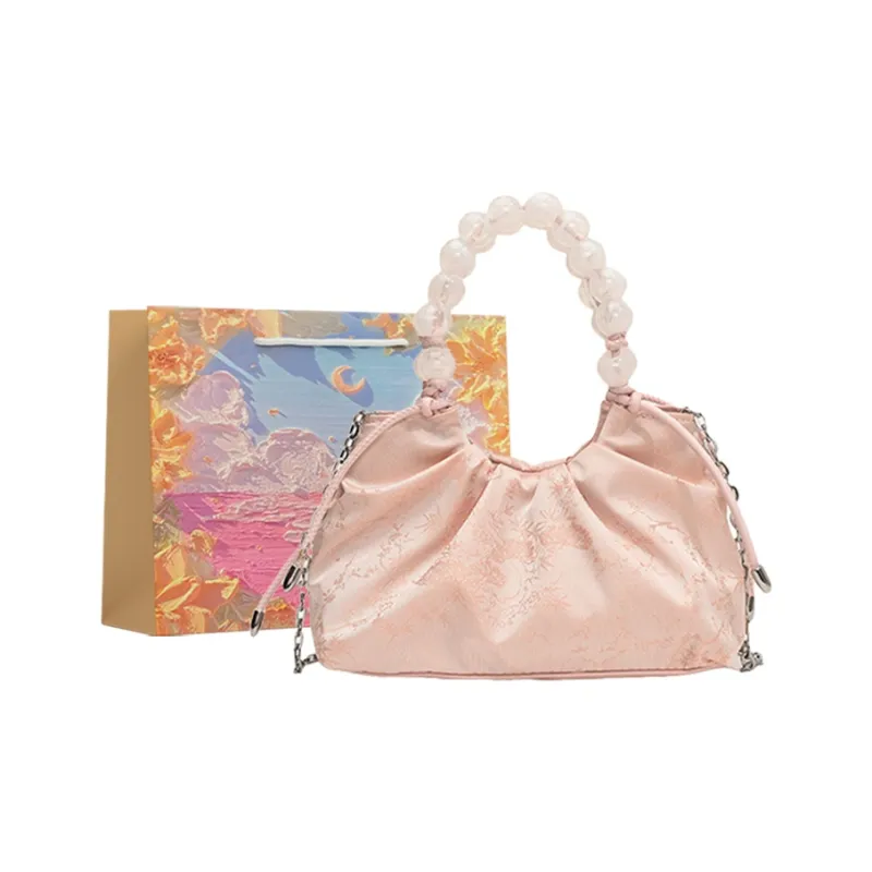BRINCH Oxford Shoulder Bag Women's Silver/Pink/Black-4