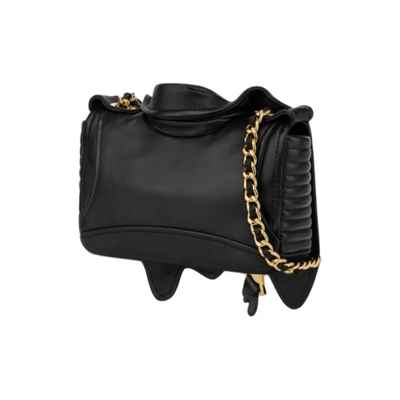MOSCHINO Sheepskin Crossbody Bag Shoulder Bag Small Size Women's Black-1
