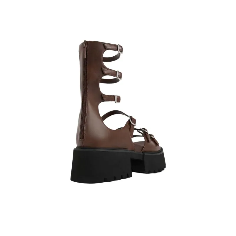 CHARLES&KEITH Small CK Gothic Lolita Style Roman Sandals 5.6cm Women's Black-9