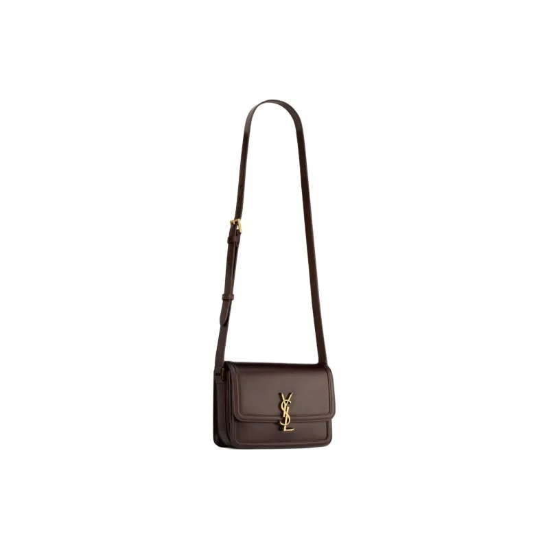 SAINT LAURENT Cow Leather Shoulder Bag, Crossbody Bag Medium Size Women's Dark Chestnut-1