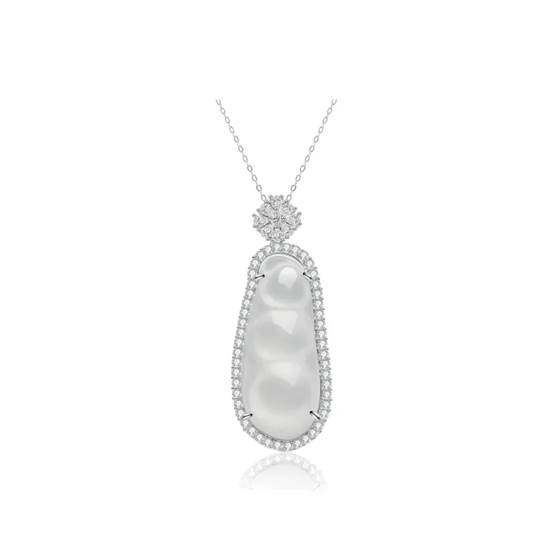 With The Heart Of The Jade Chalcedony Necklaces Women's-0