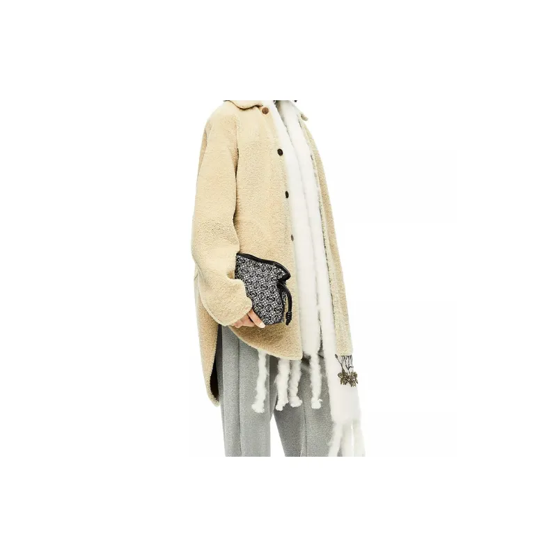LOEWE Cow Leather With Canvas Jacquard Lucky Bag One Shoulder Handheld Crossbody Bag Mini Women's Marine Blue/Black-5