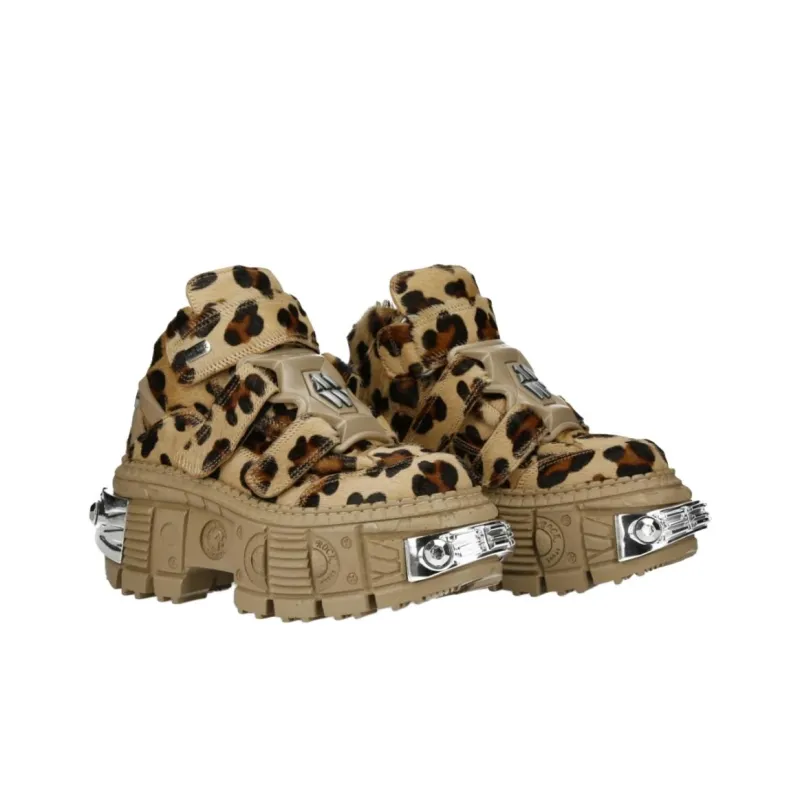 NEW ROCK High-Top Casual Shoes Unisex Brown-3