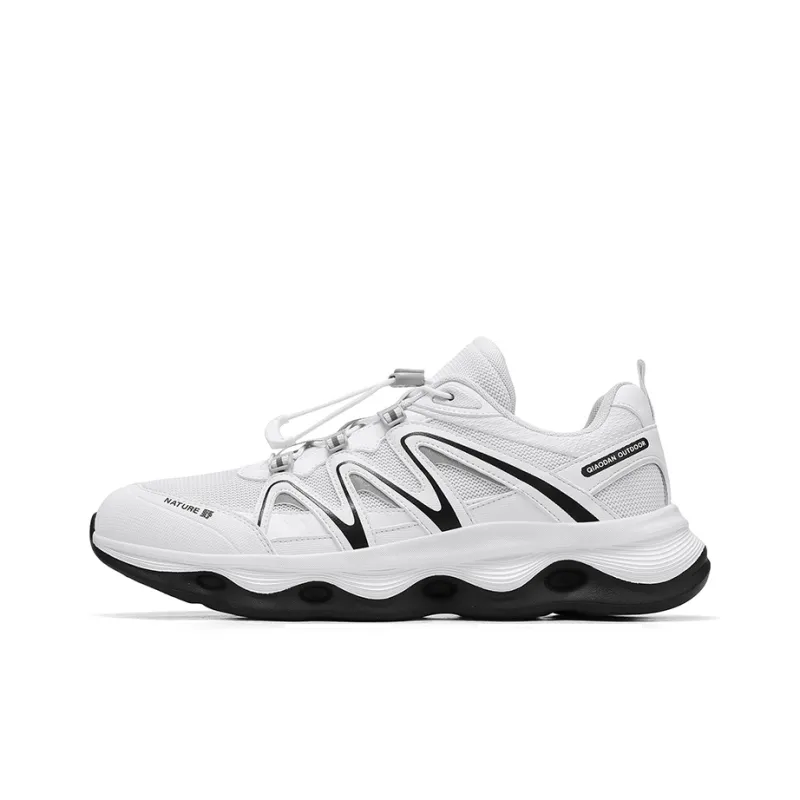 QIAODAN Visit Cushioning And Breathable Low Top Outdoor Trail Running Mountaineering Shoes Men's Lightning Gray-0