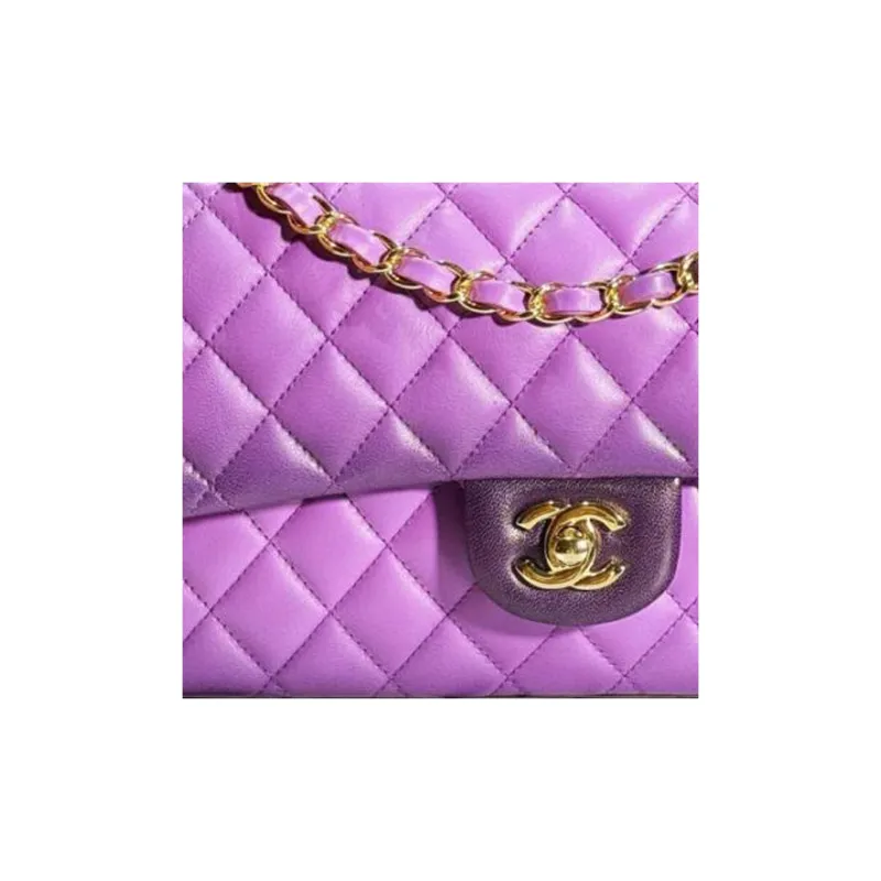CHANEL Classic Flap CF Lambskin Shoulder Bag, Crossbody Bag, Handbag Women's Purple-1