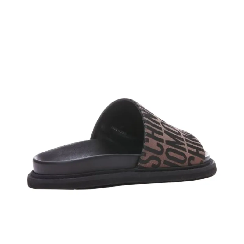 MOSCHINO Logo Jacquard Slip On Slides Women's-2