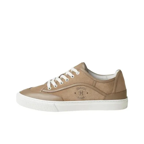 HERMES Get Skateboard Shoes Men Low-Top Sandy Beige