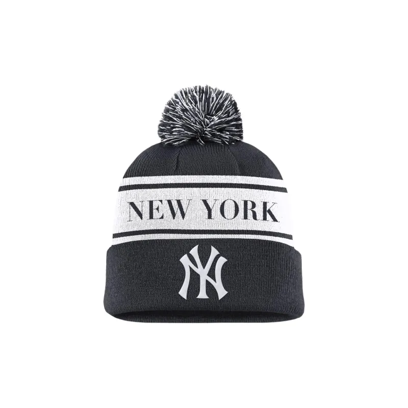 Nike New York Yankees Team Stripe Peak Men's Nike Mlb Cuffed Pom Beanie-0