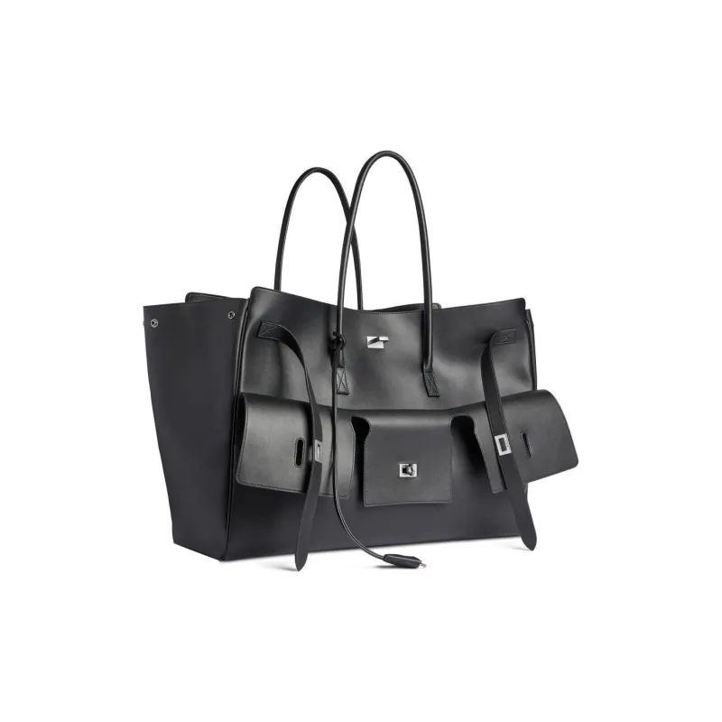 Balenciaga Bel Air Xl Carry All Bag Aged Silver Hardware Black-1