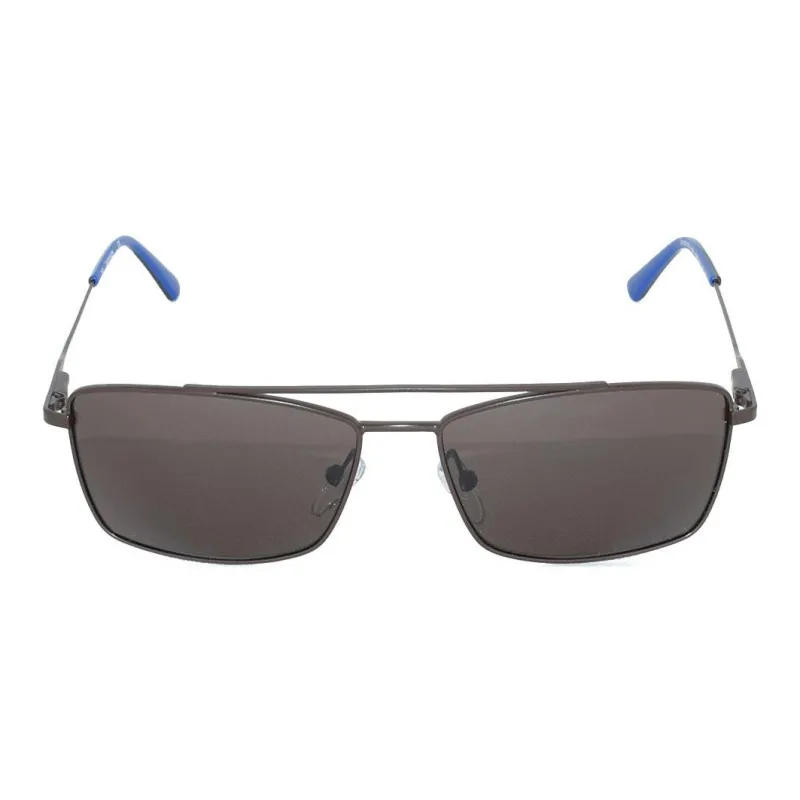 CALVIN KLEIN Nickel Alloy Irregular Shape Sunglasses Men's Dark Brown-1