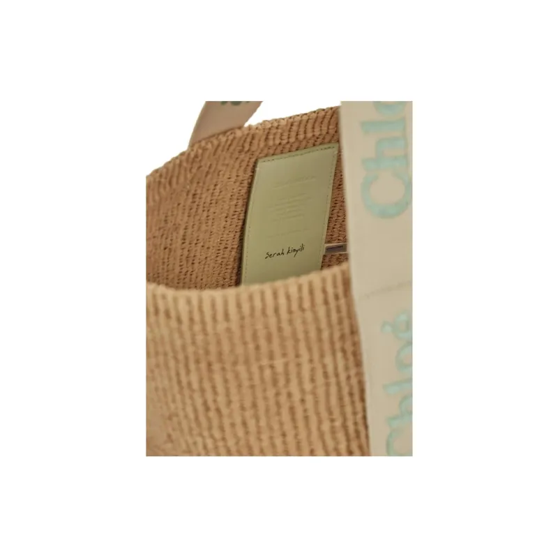 Chloe Paper One Shoulder Handbag Women's Beige-3