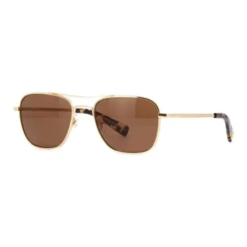 GARRETT LEIGHT Metal Aviator Sunglasses Unisex Gold
