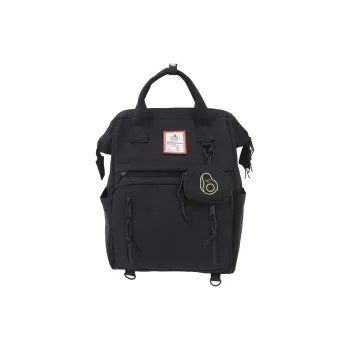 Kaka Tree Nylon Backpack Unisex Black/Ecru/Pink/Red