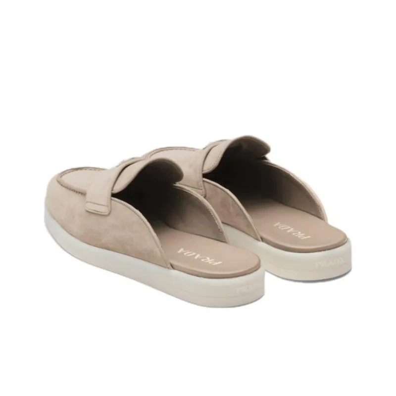 PRADA Slip Resistant Closed Toe Slippers Men's Sand Beige Yellow-3