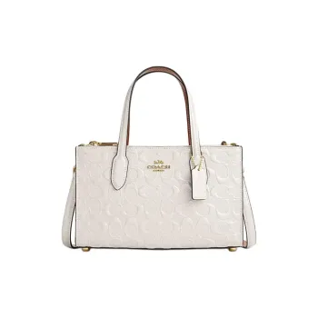 COACH Cow Split Leather Tote Bag Shopping Bag Shoulder Bag Crossbody Bag Handbag Small Size Women's Chalk White