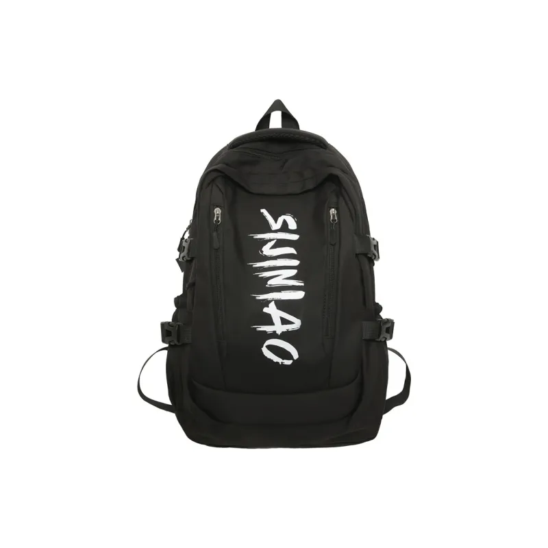 Parker Bear Nylon Backpack Unisex Black/Gray/Red/Green/White-0