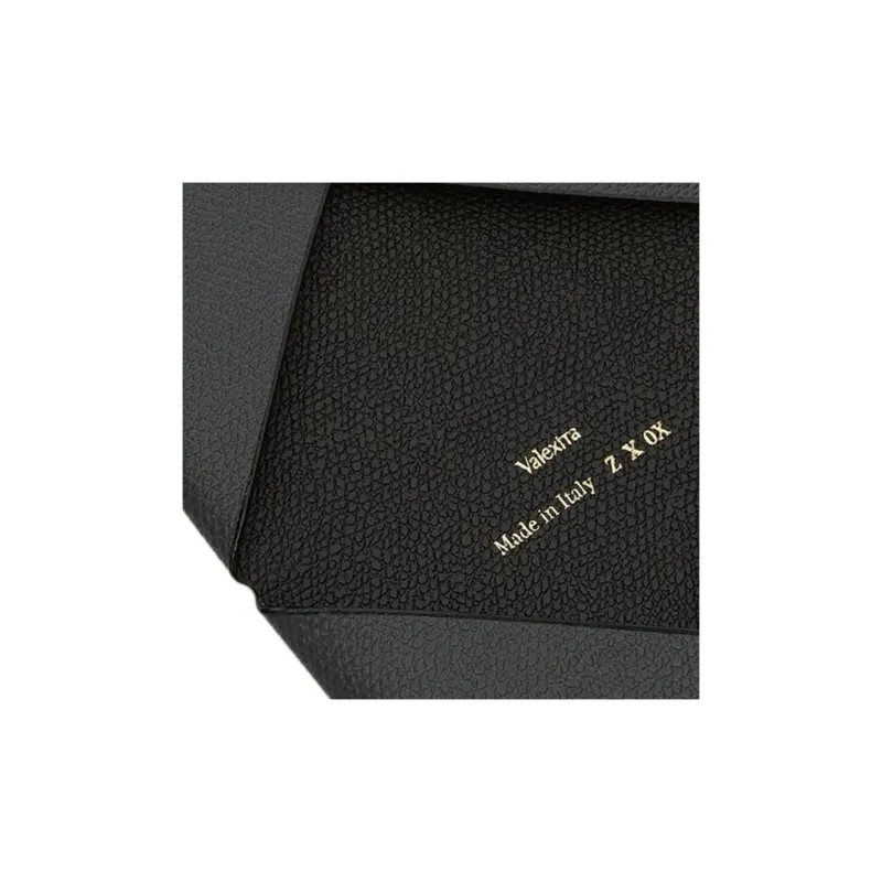 Valextra Millepunte Calfskin Card Holder Men's Smoke Gray & Black-4