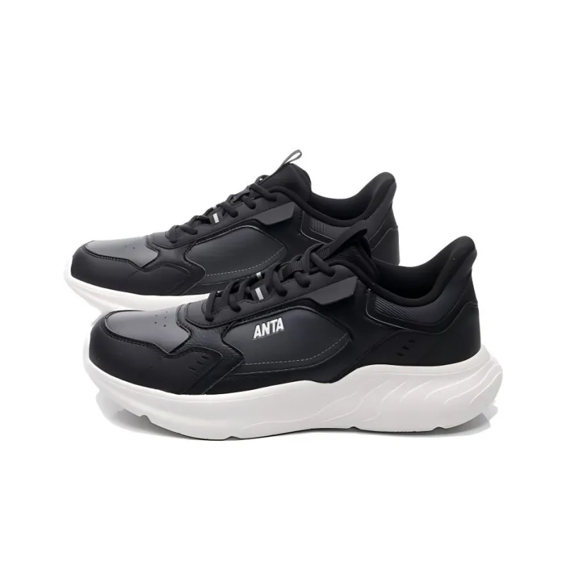 Anta Anti Slip Wear Resistant Low Top Casual Shoes Men's Black Gray-2