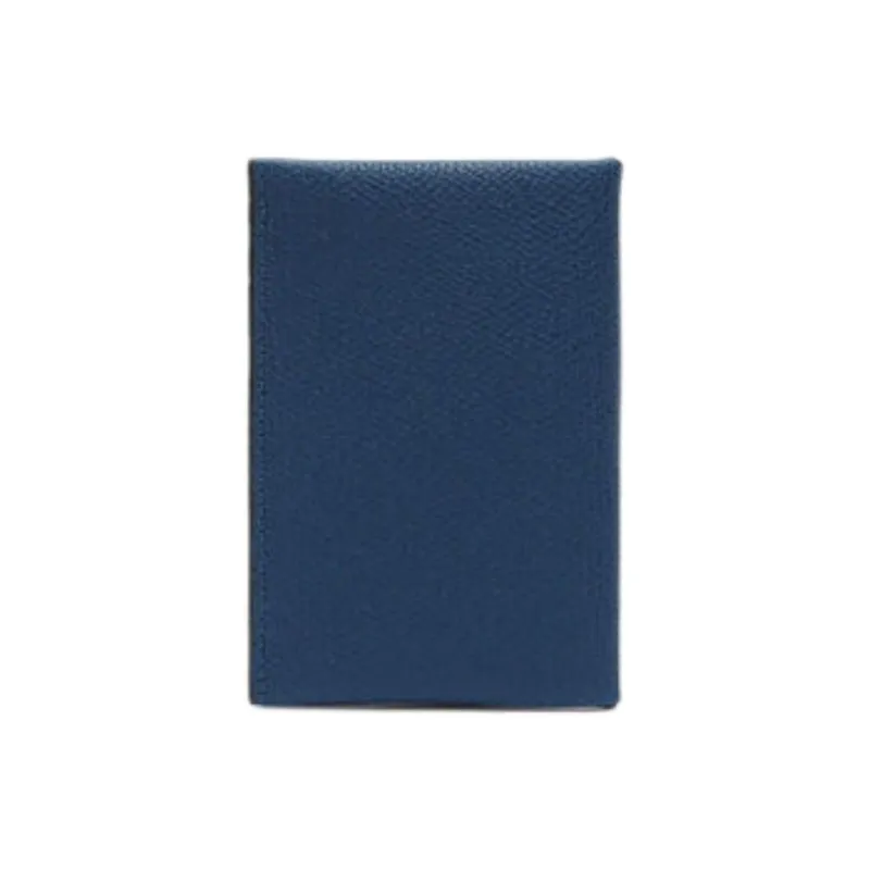 Valextra Millepunte Calfskin Card Holder Women's Sapphire Blue & Black-1