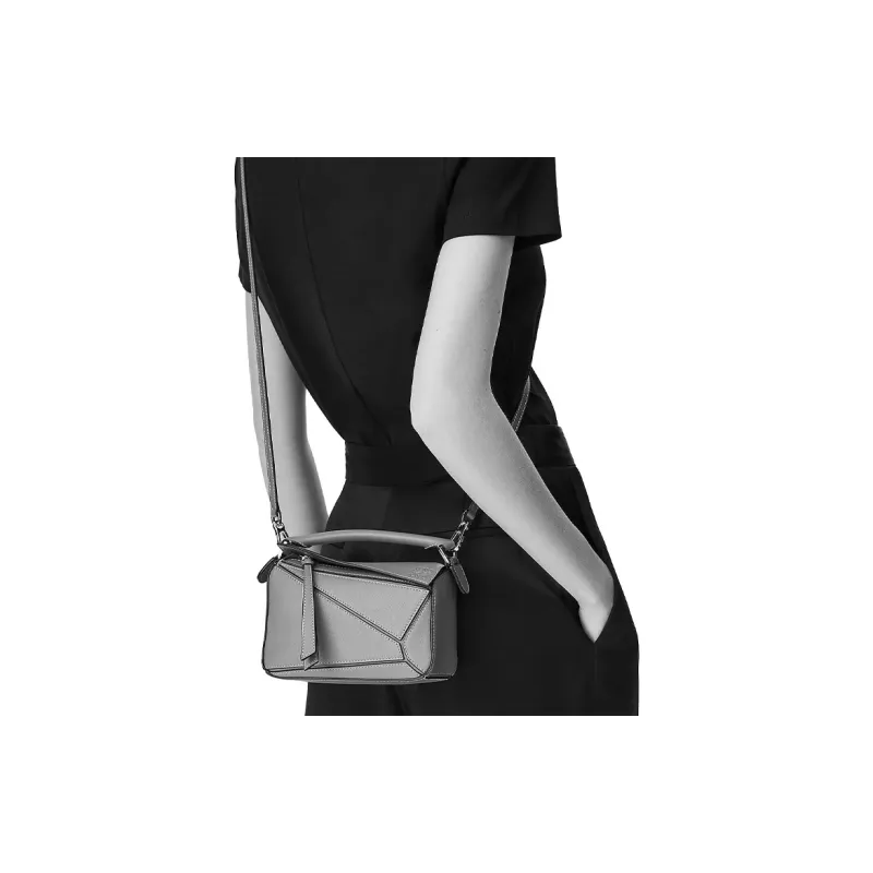 LOEWE Puzzle Calfskin Geometric Puzzle Bag, Handbag, Shoulder Bag, Crossbody Bag Mini Women's Light Caramel Brown-5