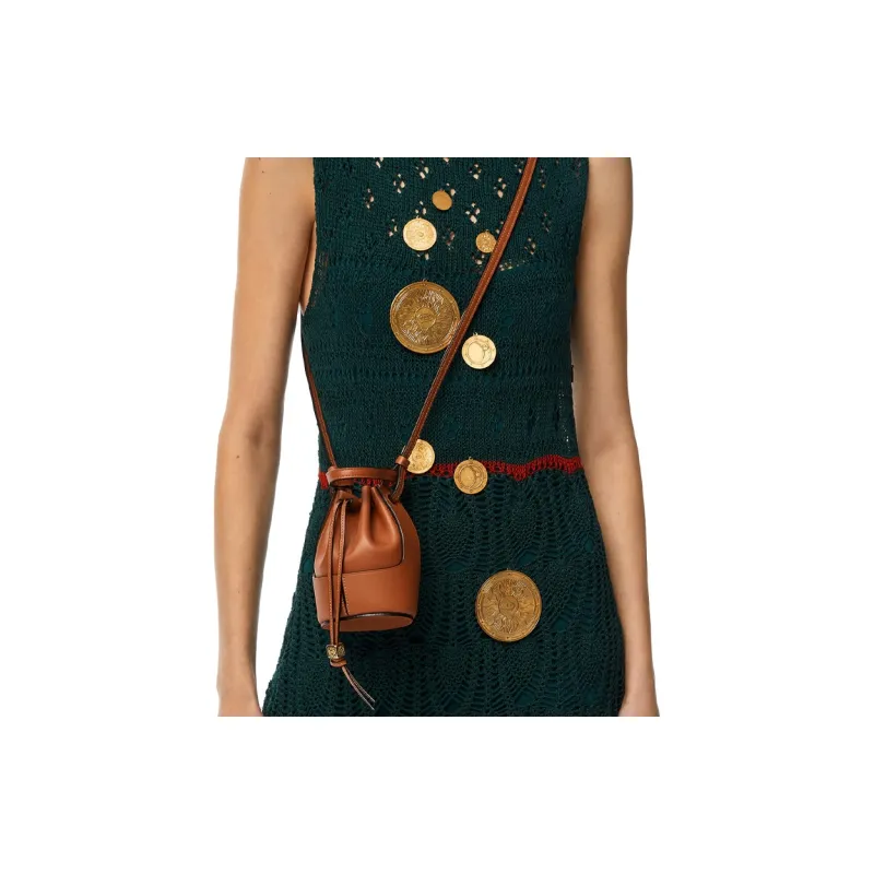 LOEWE Balloon NAPPA Cowhide Balloon Bag Bucket Bag Handbag Shoulder Bag Crossbody Bag Extra Mini Women's Brown-5