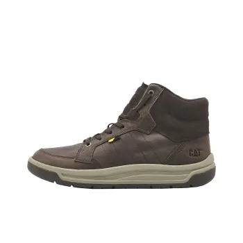 CAT Anti Slip And Wear Resistant Water Resistant High Top Casual Shoes Men's Dark Brown