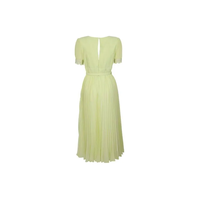 Self portrait V Neck Pleated Midi Dress-1