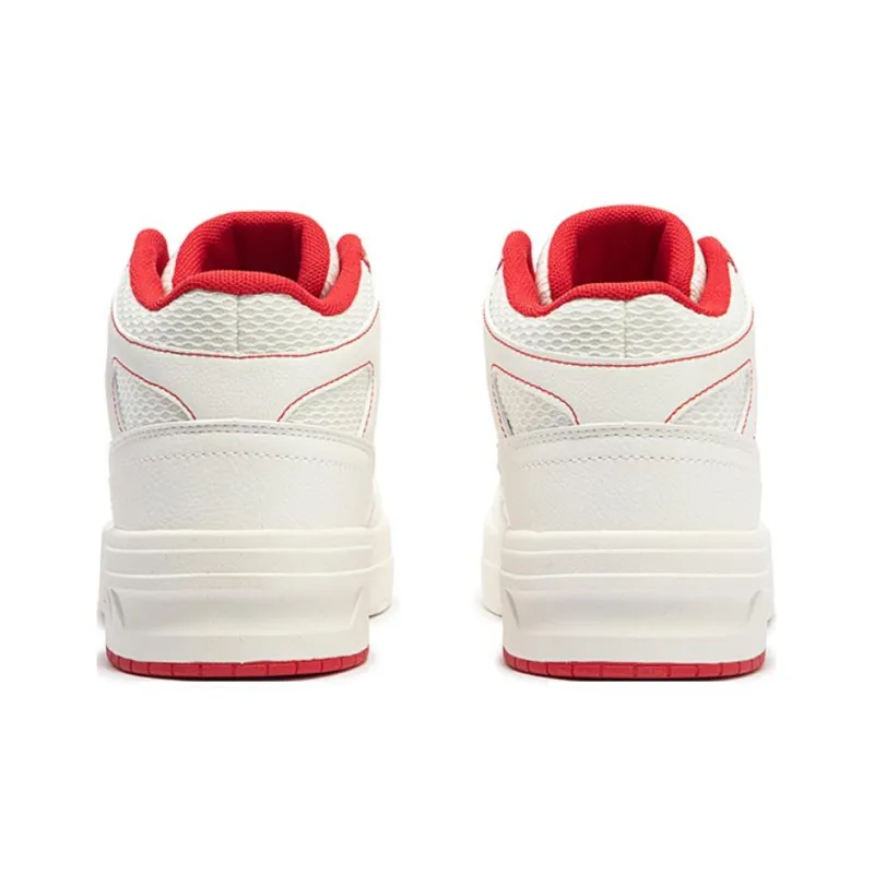 361° Anti Slip Wear Resistant High Top Skateboard Shoes Women's White Red-3