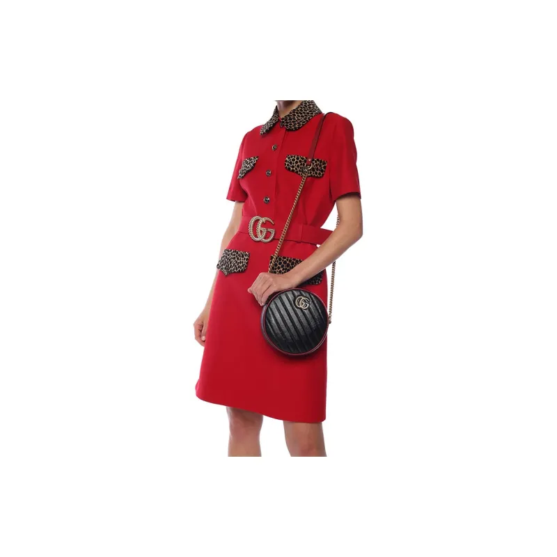 GUCCI Leather Round Bag, Crossbody Bag, Shoulder Bag Women's-9