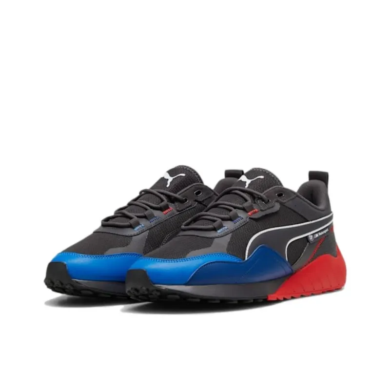 PUMA BMW M Motorsport Anti Slip Wear Resistant Low Top Casual Shoes Unisex Black Red-2