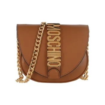 MOSCHINO Leather Crossbody Bag Shoulder Bag Women's Brown