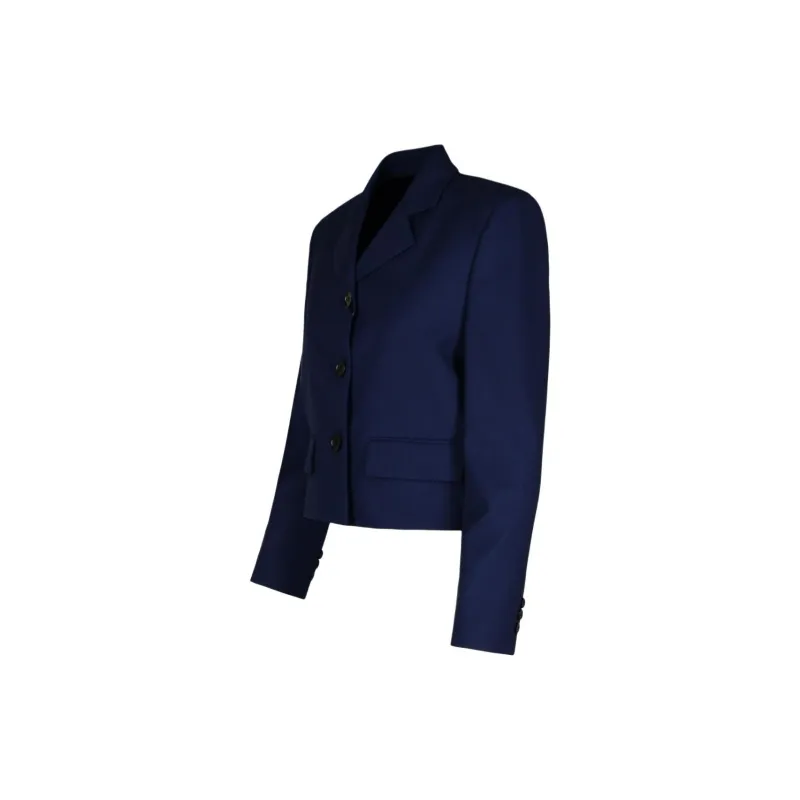 MSGM Logo Patch Cropped Boxy Jacket-2