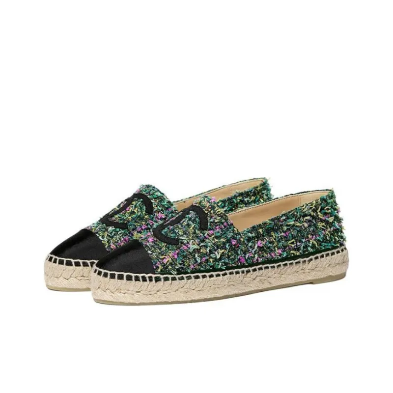 CHANEL Casual Single Shoes Women's Green Pink-2
