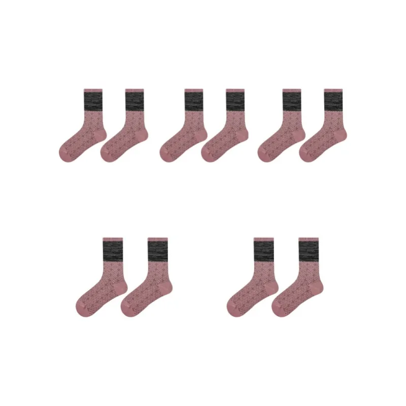 Vine Color Mid Calf Socks Women's 5 Pack-17