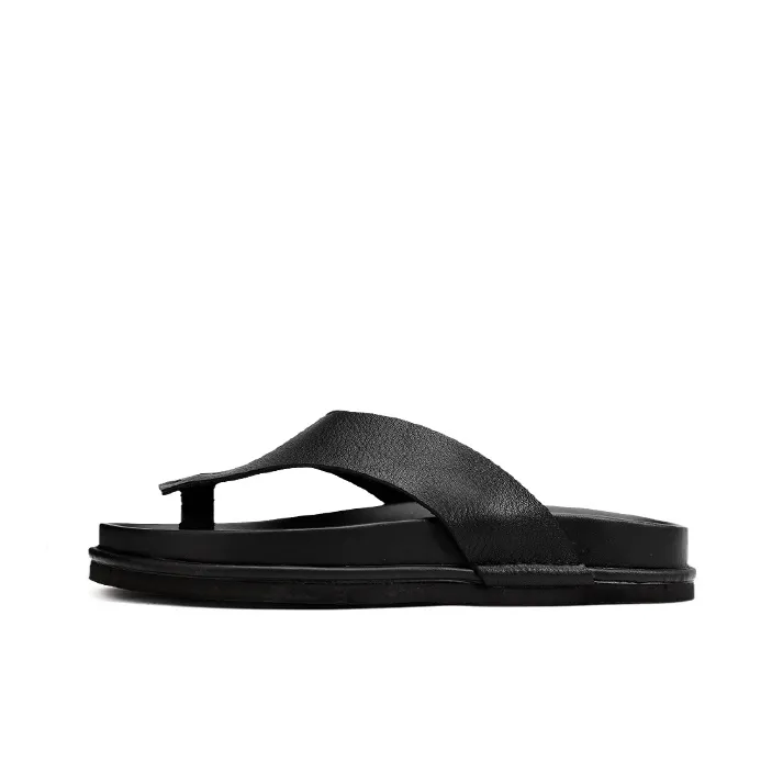 Voguhomme Abrasion Resistant Flip Flops Men's Black-0