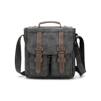 Yalu PU Crossbody Bag Regular Men's Coffee & Gray/Gray/Coffee