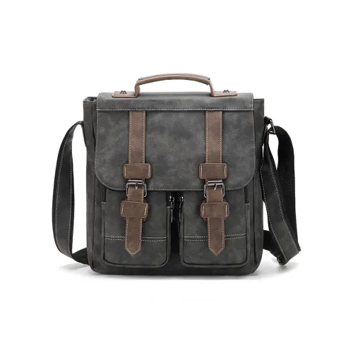 Yalu PU Crossbody Bag Regular Men's Coffee & Gray/Gray/Coffee