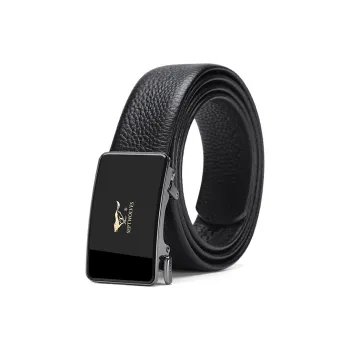 SEPTWOLVES Business Automatic Buckle Leather Belts Men's 3.5cm Width