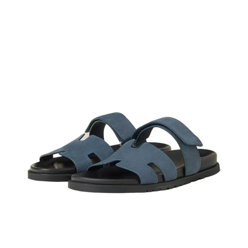 HERMES Chypre Abrasion-Resistant Slide Slippers Men's Sky Blue-2