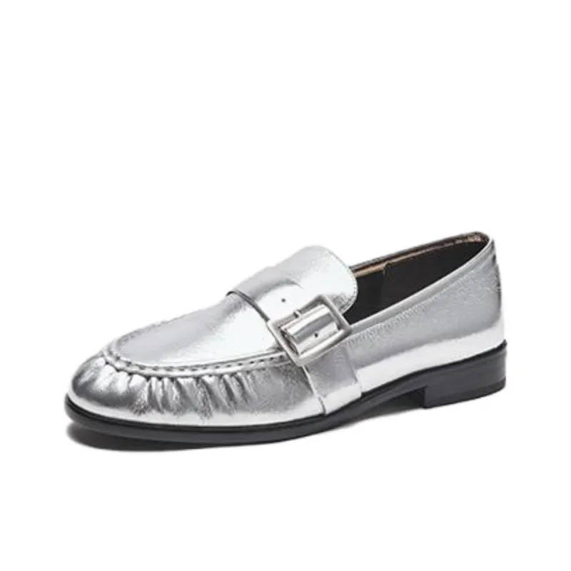 Hotwind Loafers 2.5cm Women's Silver-1